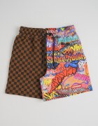 Sprayground Карирани шорти с графика Кафяв/Многоцветен