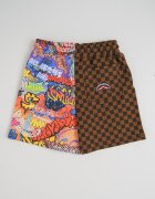 Sprayground Карирани шорти с графика Кафяв/Многоцветен