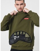 Sprayground Памучен суитшърт с овално деколте - Черен/Зелени аспержи