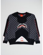 Sprayground Памучен суитшърт Triple Decker на каре - Черен/Сив