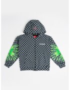 Sprayground Памучно худи Splatter Bunny с цип - Лайм зелено/Tъмносив