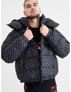 Sprayground Ватирано яке с отделящи се ръкави и качулка - Червен/Черен/Канелено кафяво