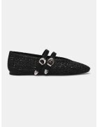 Steve Madden Балерини с квадратен връх - Черен