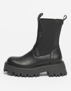 Steve Madden Боти Obtain Chelsea от кожа и текстил Черен