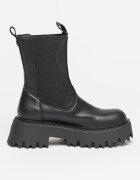 Steve Madden Боти Obtain Chelsea от кожа и текстил Черен