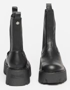 Steve Madden Боти Obtain Chelsea от кожа и текстил Черен