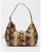 Steve Madden Чанта с метално лого - Кафяв/Светло бежово