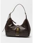 Steve Madden Чанта с метално лого - Тъмнокафяв