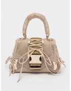 Steve Madden Чанта за рамо Diego от еко кожа с лого - Златист/Бежов