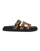Steve Madden Чехли с кожа с косъм Missile - Тъмнокафяв/Черен/Карамел