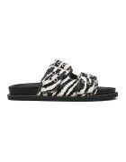 Steve Madden Чехли със зебров принт и регулируеми каишки - Бял/Черен