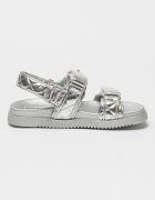 Steve Madden Капитонирани равни сандали Mona с велкро Сребрист