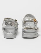 Steve Madden Капитонирани равни сандали Mona с велкро Сребрист