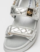 Steve Madden Капитонирани равни сандали Mona с велкро Сребрист
