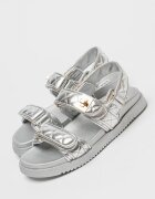 Steve Madden Капитонирани равни сандали Mona с велкро Сребрист
