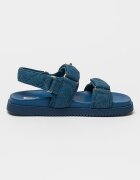 Steve Madden Капитонирани равни сандали Mona с велкро Тъмносин