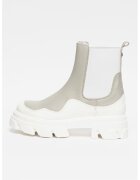 Steve Madden Кожени боти Merilyn Chelsea с масивен дизайн - Бял/Светло кафяво