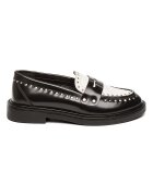 Steve Madden Кожени мокасини Harloe с нитове Слонова кост/Черен