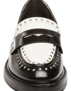 Steve Madden Кожени мокасини Harloe с нитове Слонова кост/Черен