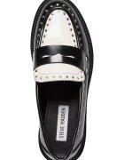Steve Madden Кожени мокасини Harloe с нитове Слонова кост/Черен