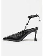 Steve Madden Кожени обувки Lacelle с отворена пета - Черен