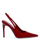 Steve Madden Кожени обувки Reyes с ток стилето Тъмночервен