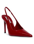Steve Madden Кожени обувки Reyes с ток стилето Тъмночервен