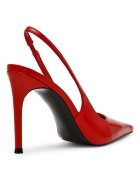 Steve Madden Кожени обувки Reyes с ток стилето Тъмночервен