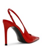 Steve Madden Кожени обувки Reyes с ток стилето - Тъмночервен