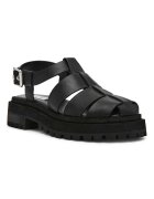 Steve Madden Кожени равни сандали с тока Черен