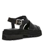 Steve Madden Кожени равни сандали с тока Черен