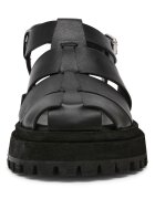 Steve Madden Кожени равни сандали с тока Черен