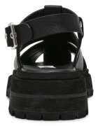 Steve Madden Кожени равни сандали с тока Черен
