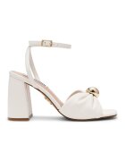 Steve Madden Кожени сандали Meladi с масивен ток - Слонова кост