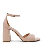 Steve Madden Кожени сандали с каишка на глезена и масивен ток - Бежов