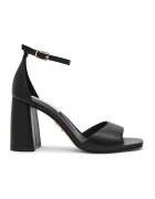 Steve Madden Кожени сандали с каишка на глезена и масивен ток - Черен -
