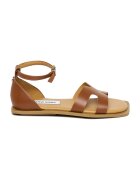 Steve Madden Кожени сандали с каишка с тока - Канелено кафяво