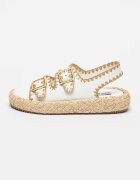 Steve Madden Кожени сандали с отворена пета Бял/Бежов