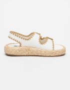 Steve Madden Кожени сандали с отворена пета Бял/Бежов