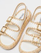 Steve Madden Кожени сандали с отворена пета Бял/Бежов