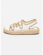 Steve Madden Кожени сандали с отворена пета - Бял/Бежов