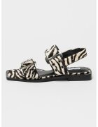 Steve Madden Кожени сандали Saria с животинска шарка - Слонова кост/Черен