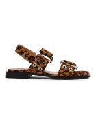 Steve Madden Кожени сандали Saria с животинска шарка - Тъмнокафяв/Карамел