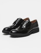 Steve Madden Лачени кожени обувки Mayor Brogue Черен