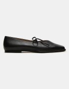 Steve Madden Лачени кожени пантофки с квадратен връх Черен