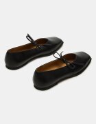 Steve Madden Лачени кожени пантофки с квадратен връх Черен