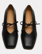 Steve Madden Лачени кожени пантофки с квадратен връх Черен
