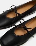 Steve Madden Лачени кожени пантофки с квадратен връх Черен
