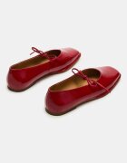 Steve Madden Лачени кожени пантофки с квадратен връх Тъмночервен
