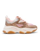 Steve Madden Маратонки с декоративни камъни - Канелено кафяво/Пастелнорозов/Сребрист